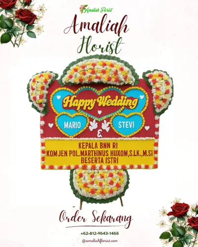 Karangan Papan Bunga Pernikahan di Selapajang Jaya
